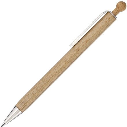 Ручка шариковая автоматическая "Woody" светло-коричневый/серебристый