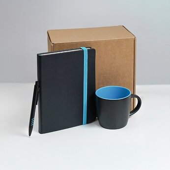 Набор подарочный "Hyper", черный/голубой