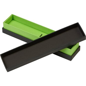 Футляр для 1 ручки "Bloom", черный с зеленым яблоком