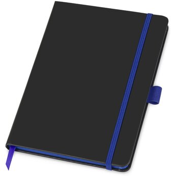 Блокнот "ColorNote Black", твердая обложка A5, 80 листов, черный с синим