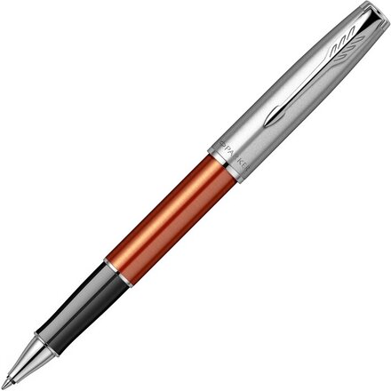 Ручка-роллер Parker Sonnet Essentials Orange SB Steel CT, цвет чернил black,перо: F, в подарочной упаковке.