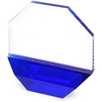 Награда "Octagon" прозрачный/синий