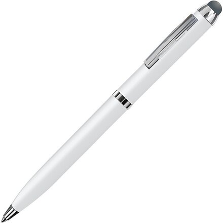 Ручка шариковая автоматическая "Clicker Touch" белый/серебристый
