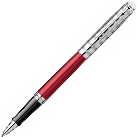 Ручка роллер Waterman Hemisphere French riviera Deluxe, красный/серебристый/черный