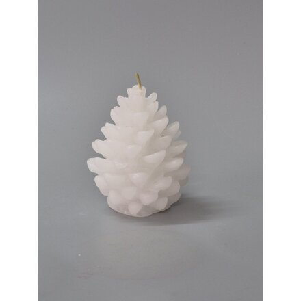 Свеча декоративная "Шишка сосновая" белая