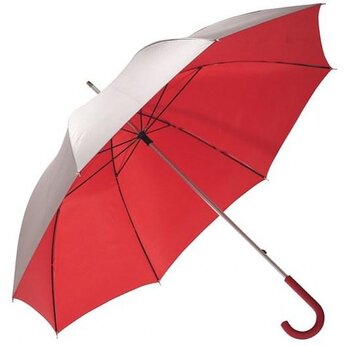 Зонт-трость "Solaris" серебристый/красный
