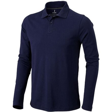 Рубашка-поло мужская "Oakville" 200, 3XL, с длин. рукавом, темно-синий