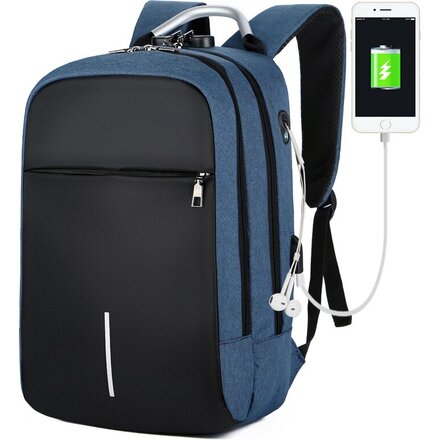 Рюкзак "Madma" черный/синий