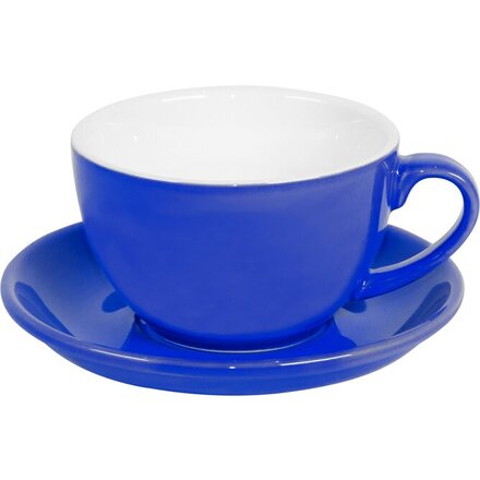 Чашка с блюдцем "Cappucino" синий/белый