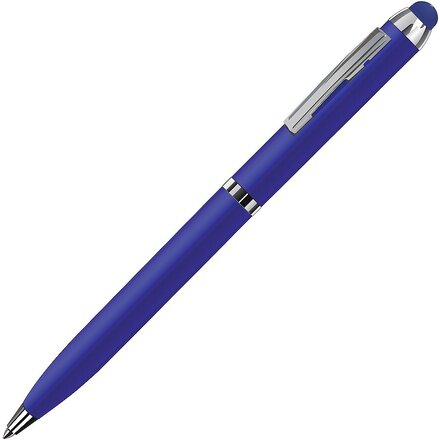 Ручка шариковая автоматическая "Clicker Touch"  синий/серебристый
