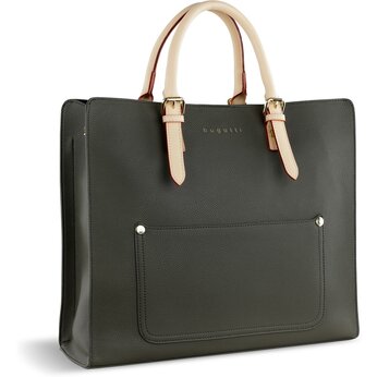 Сумка-шоппер BUGATTI Ella, оливковая, полиуретан, 37х12х31 см