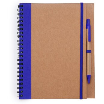 Блокнот А5+ "Alani", натуральный/королевский синий