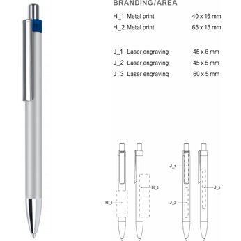 Ручка шариковая автоматическая "Polar Mix & Match" серебристый/темно-синий