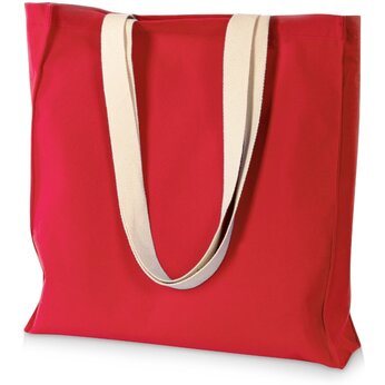 Сумка Donny их хлопка с донной складкой и парусиновыми ручками, красный