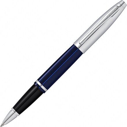 Ручка-роллер "Calais Chrome & Blue Lacquer" синий/серебристый