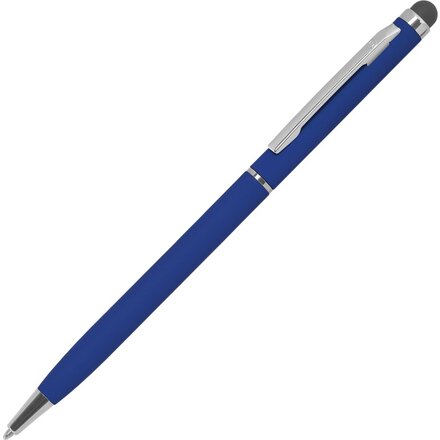 Ручка шариковая автоматическая "TW Soft" синий/серебристый