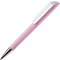 Ручка шариковая автоматическая "Flow T-GOM CB CR" софт-тач, светло-розовый/белый/серебристый