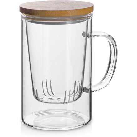 Стеклянная кружка с заварочной емкостью «Milfoil», прозрачный