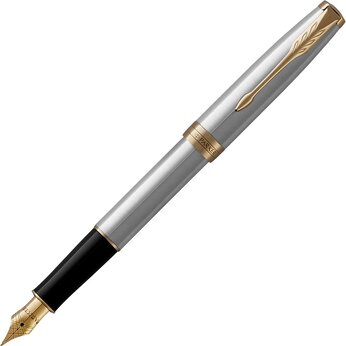 Ручка перьевая «Parker Sonnet Core Stainless Steel GT», серебристый/золотистый
