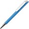 Ручка шариковая автоматическая "Flow T-GOM CB CR" софт-тач, голубой/белый/серебристый