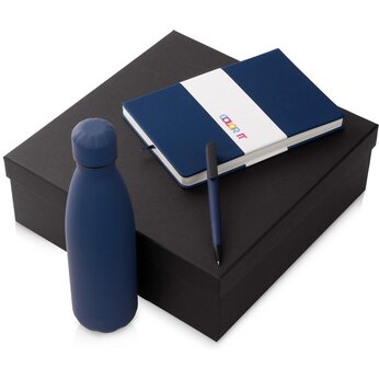 Набор подарочный "Color It" блокнот в твердой обложке, темно-синий