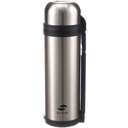 Термос Stinger, 1,8 л, широкий с ручкой, нержавеющая сталь, серебристый, 12,2 х 10,9 х 35,6 см, размер 1800 мл