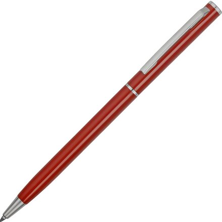 Ручка шариковая автоматическая "Атриум" красный/серебристый