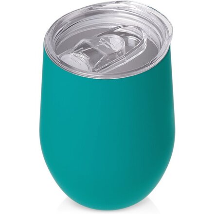 Термокружка Sense Gum, soft-touch, непротекаемая крышка, 370мл, крафтовая упаковка, бирюзовый 320C