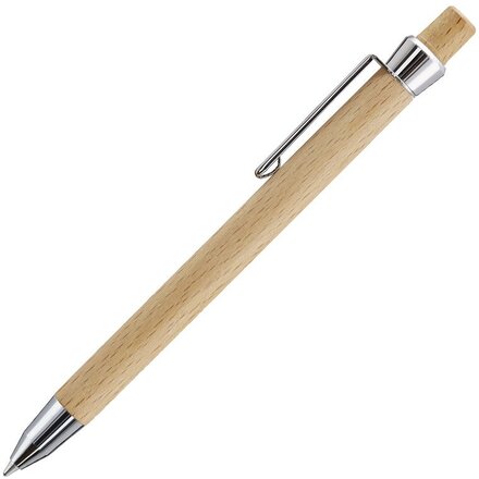 Ручка шариковая автоматическая "Beech" светло-коричневый/серебристый