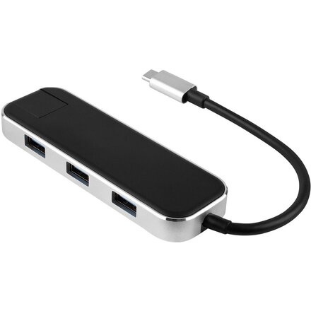 USB-хаб "Chronos" черный/серебристый
