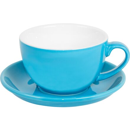 Чашка с блюдцем "Cappucino" голубой/белый