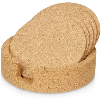 Набор костеров из пробки на подставке из пробки "Krock"