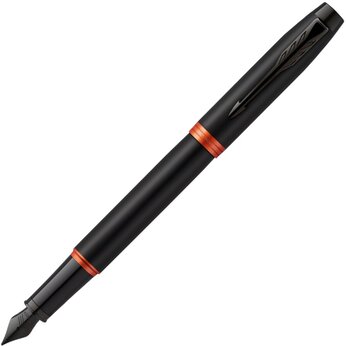 Перьевая ручка Parker IM Vibrant Rings Flame Orange, стержень:F, цвет чернил: blue, в подарочной упаковке.