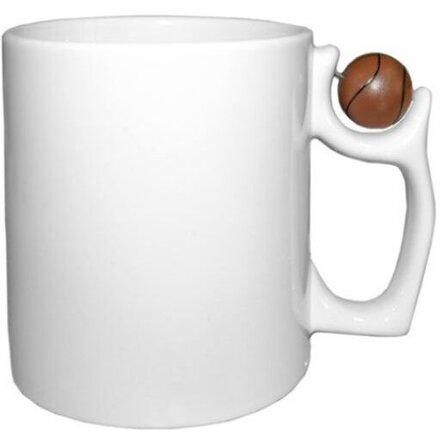 Кружка для сублимации "10808" с баскетбольным мячом, белый