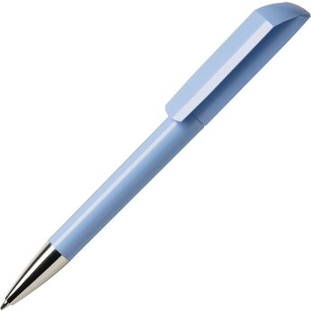 Ручка шариковая автоматическая "Flow C CR" светло-голубой/серебристый