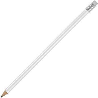Карандаш простой "Графит" с ластиком, белый глянцевый