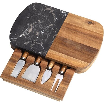 Набор для сыра "Date" натуральный/серебристый