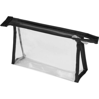 Прозрачная пластиковая косметичка Lucy, черный/прозрачный