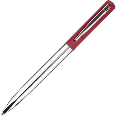 Ручка шариковая автоматическая "Clipper" серебристый/бордовый