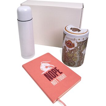 Набор подарочный: термос "Picnic Bright", Чай "Basilur", блокнот А5 Bowen