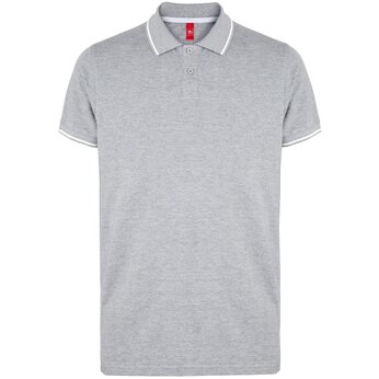 Рубашка-поло мужская "Spectrum" 195, XXL, серый меланж/белый