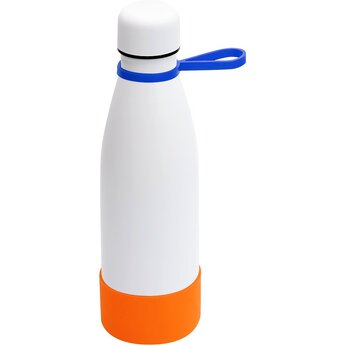 Термобутылка  "Olivia To Go" с манжетой, белый/оранжевый/синий
