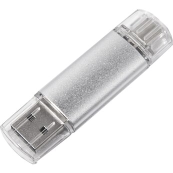 Карта памяти USB Flash 2.0 OTG/Type-C 16 Gb "Assorti" серебристый