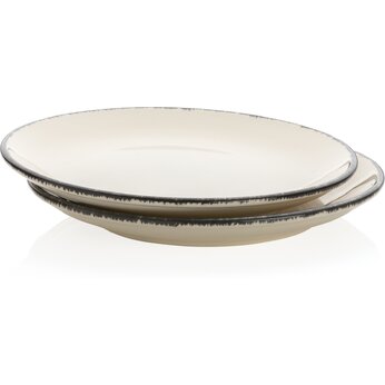 Набор тарелок "Ukiyo", белый/черный