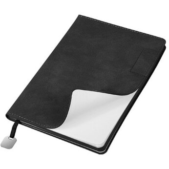 Ежедневник недатированный "Flexy Tenero Suede" с петлей, черный, срез черный