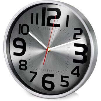 Часы настенные круглые "Токио" серебсритый/черный