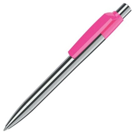 Ручка шариковая автоматическая "Mood Metal M M1" серебристый/розовый