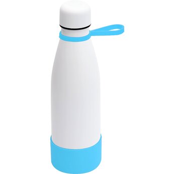 Термобутылка  "Olivia To Go" с манжетой, белый/бирюзовый