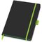 Блокнот "ColorNote Black", твердая обложка A5, 80 листов, черный с зеленым яблоком