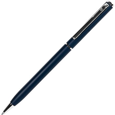 Ручка шариковая автоматическая "Slim 1100" синий матовый/серебристый